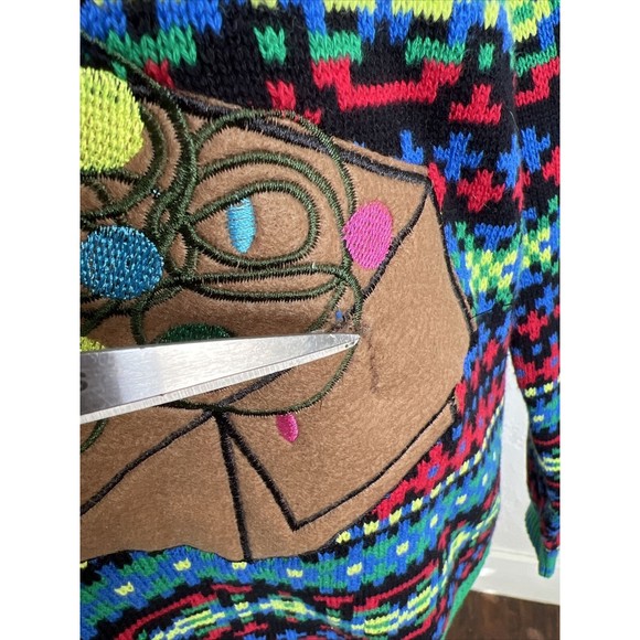 Blizzard Bay Men's Dinosaur Dino T Rex Ugly Christmas Sweater Lights Up Sz L - Picture 10 of 14